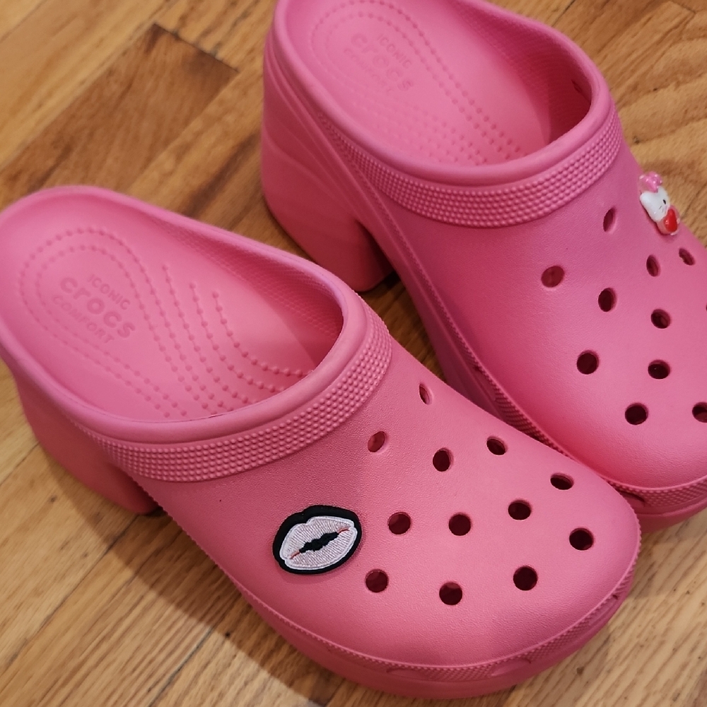 CROCS Pink Platform Clogs